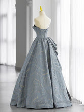 A-Line Blue-Grey Sweetheart Long Formal Party Dress Floor Length Tulle Semi Formal Prom Dress